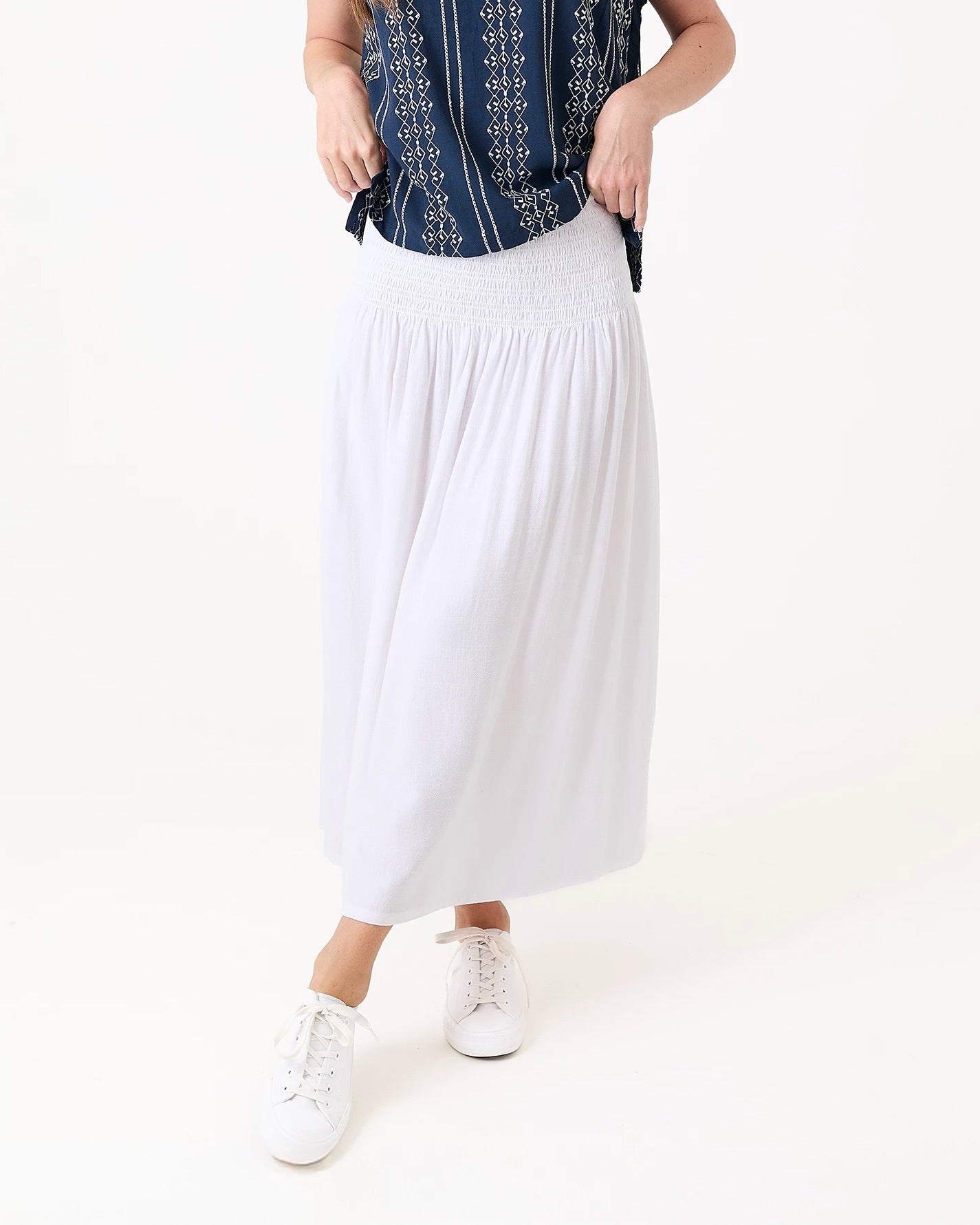 Andrea Shirred Waist Maxi Skirt