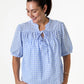 Angela Gingham Shirred Blouse