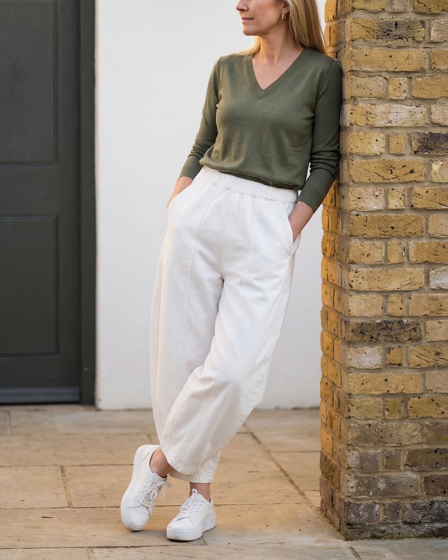 Lyra Cotton Barrel Leg Trousers