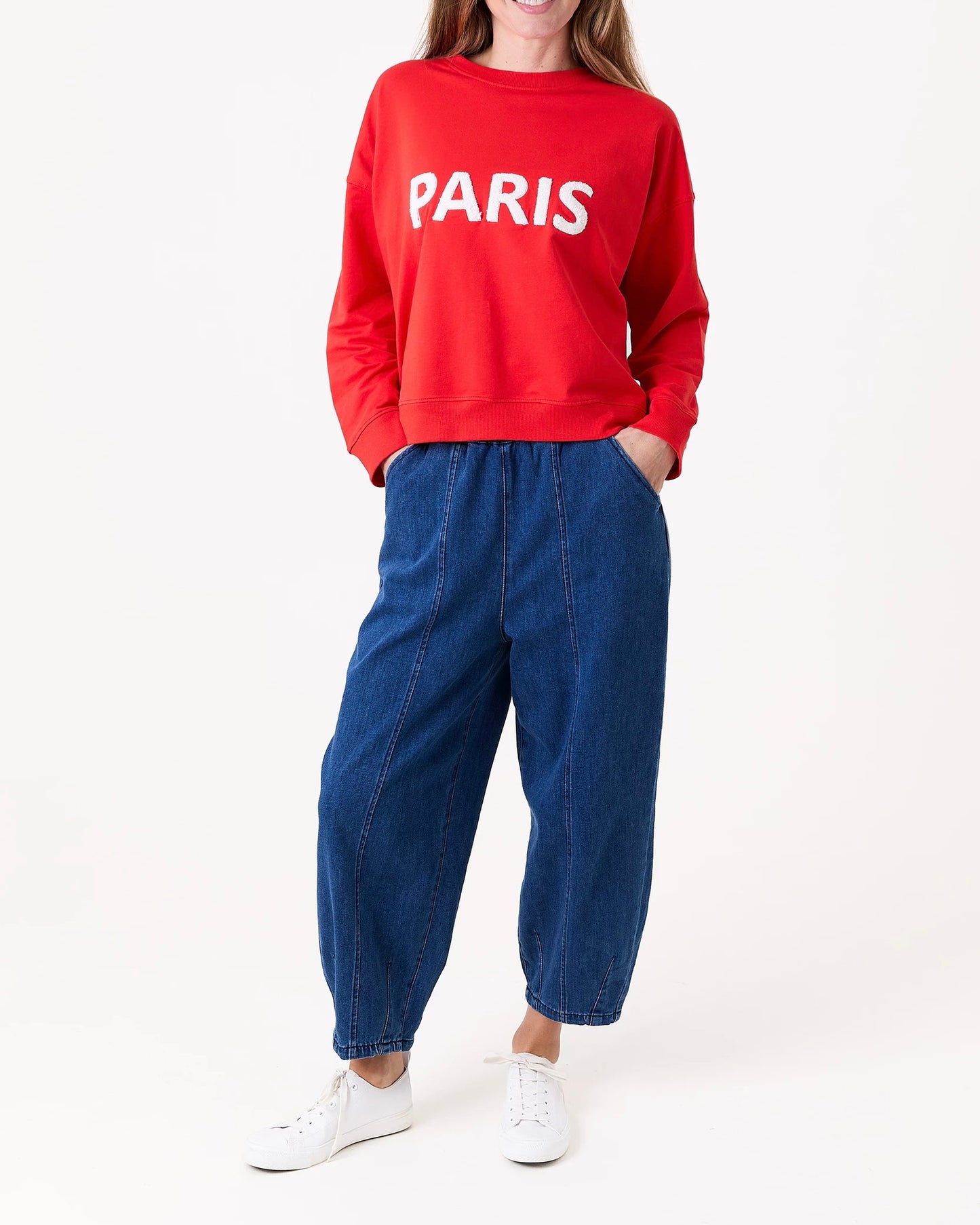 Lyra Cotton Barrel Leg Trousers