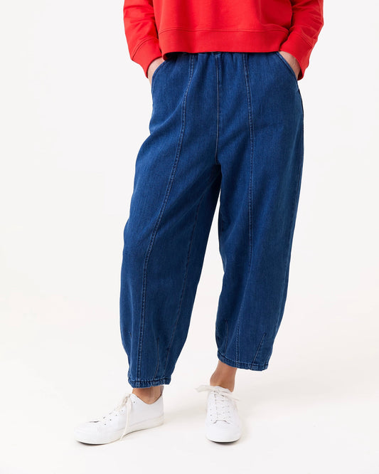 Lyra Cotton Barrel Leg Trousers