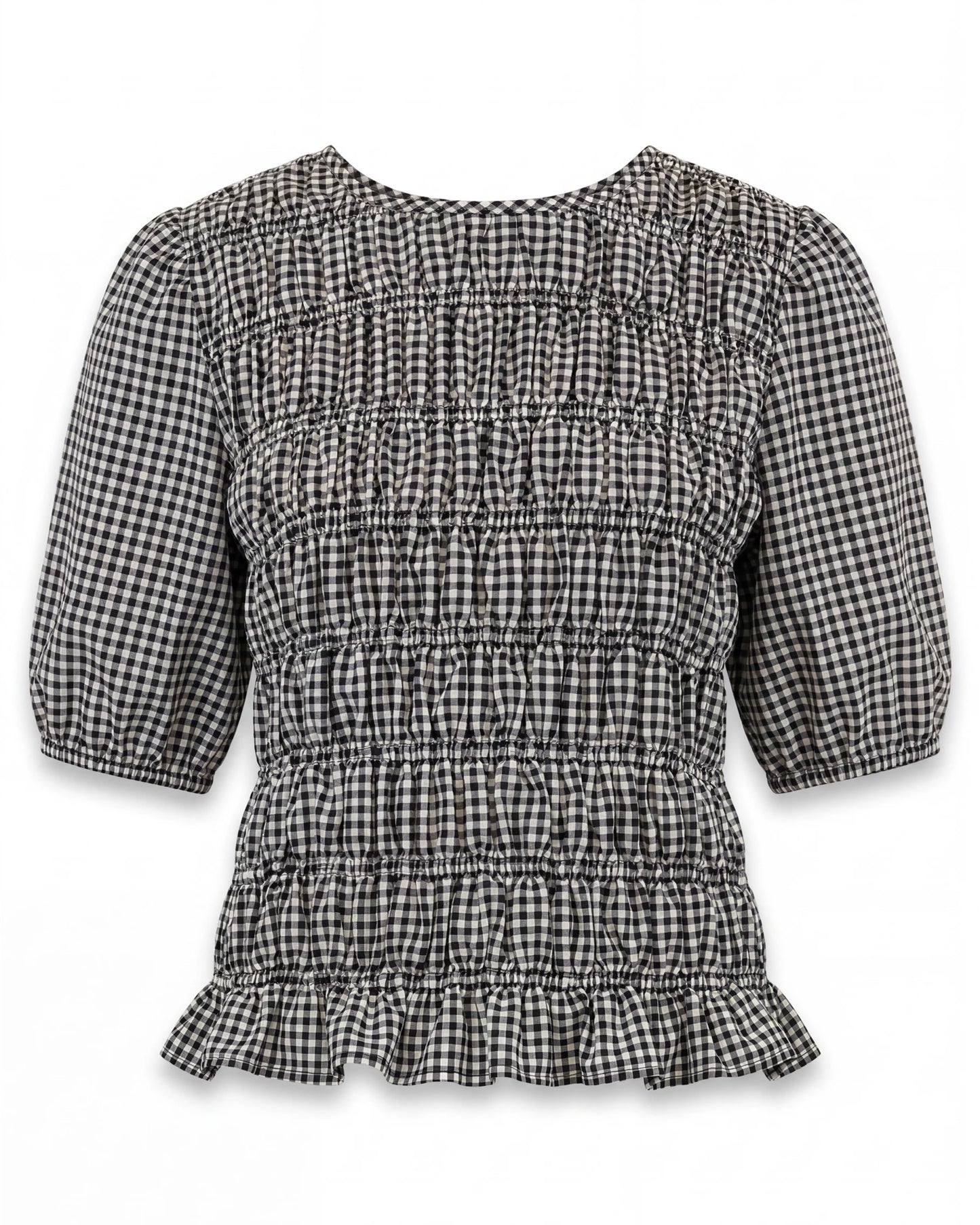 Raye Shirred Gingham Top