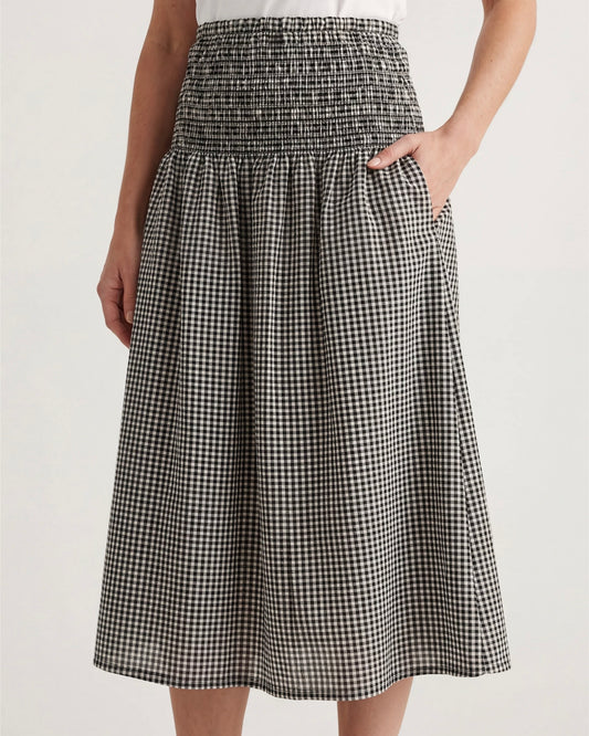 Pippa Gingham Shirred Waist Maxi Skirt
