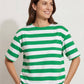 Terry Boxy Stripe T Shirt
