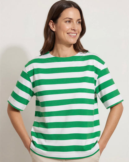 Terry Boxy Stripe T Shirt