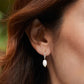 Gold Mother Of Pearl Drop Huggies With Cubic Zirconia
