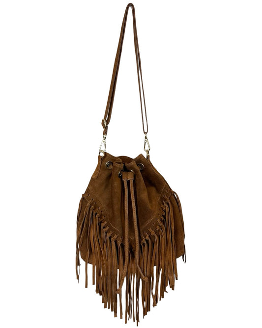Suede Tassel Crossbody Bag