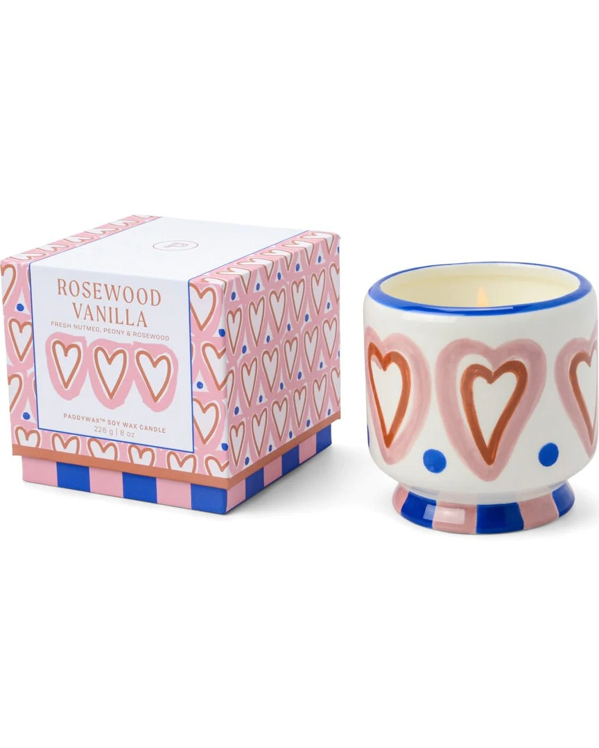 A Dopo Hearts Ceramic Candle - Rosewood Vanilla