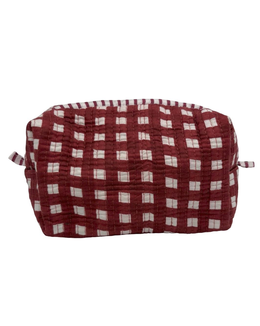 Gingham Trio Vanity Block Print Cosmetic Bags