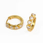 Gold Silver CZ Heart Hoop Earrings