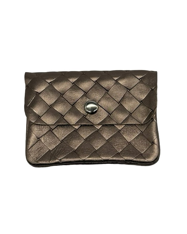 Woven Leather Coin Purse