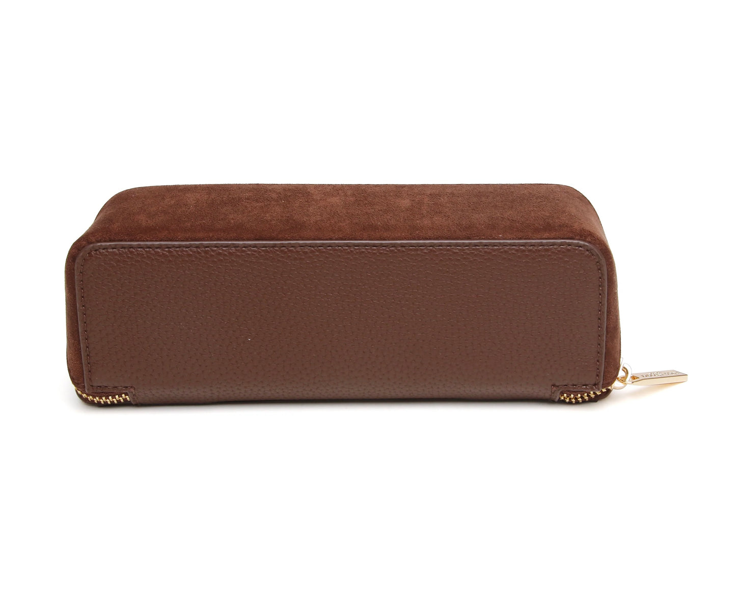 Alice Wheeler Chocolate Faux Suede Small Train Case