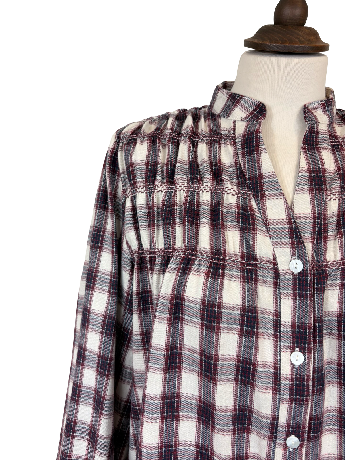 Amber Brushed Cotton Check Blouse