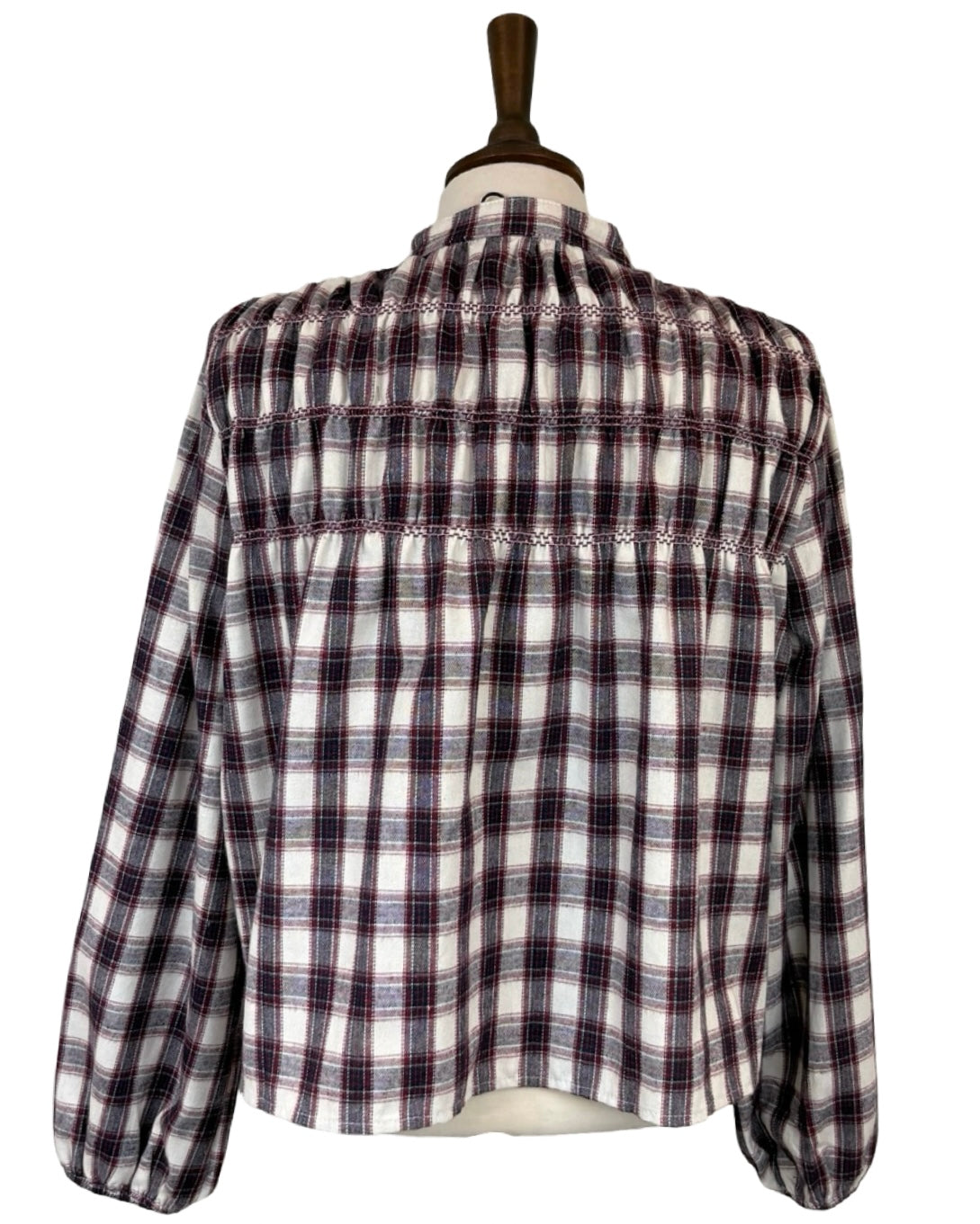 Amber Brushed Cotton Check Blouse