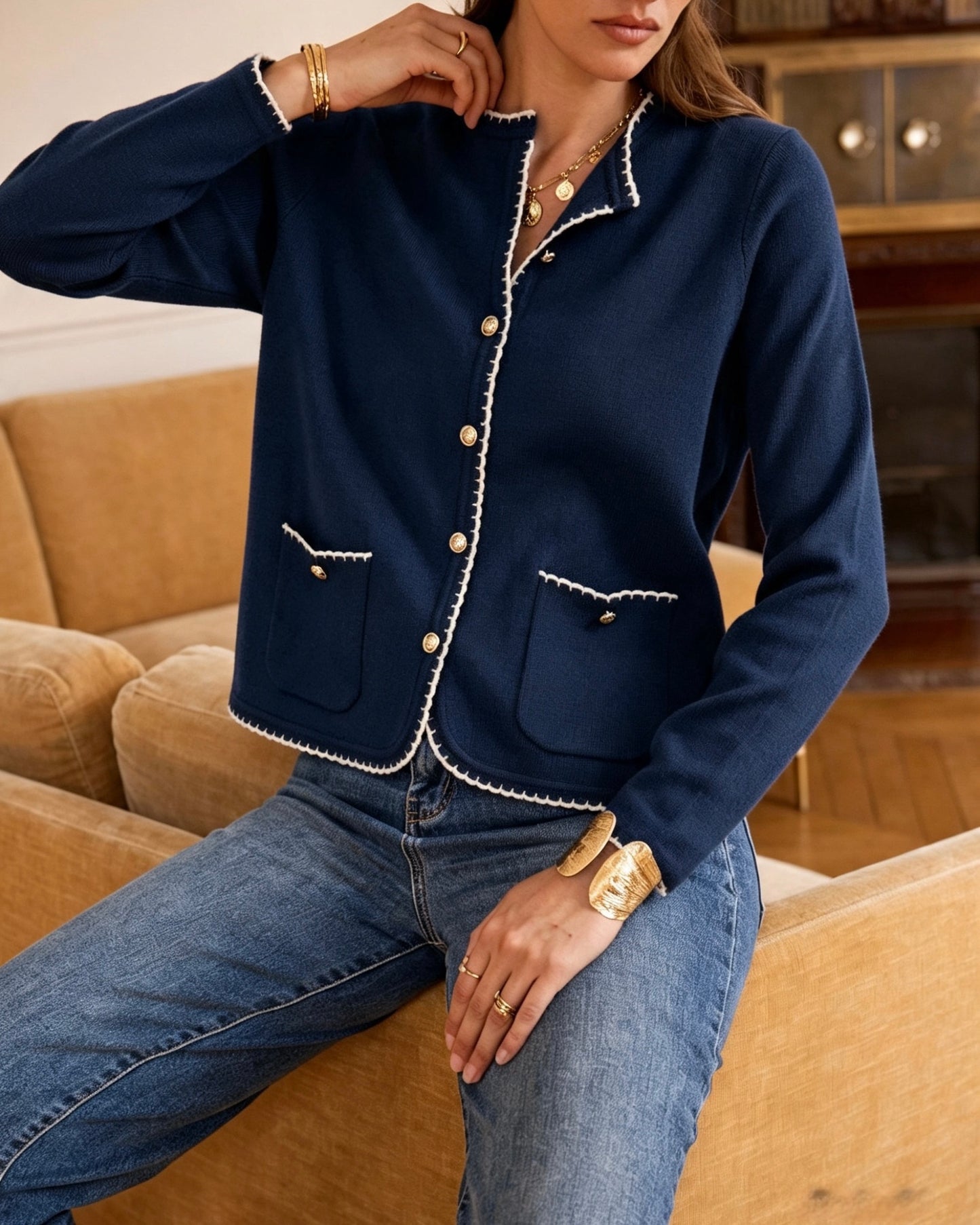 Arabella Blanket Stitch Cardigan
