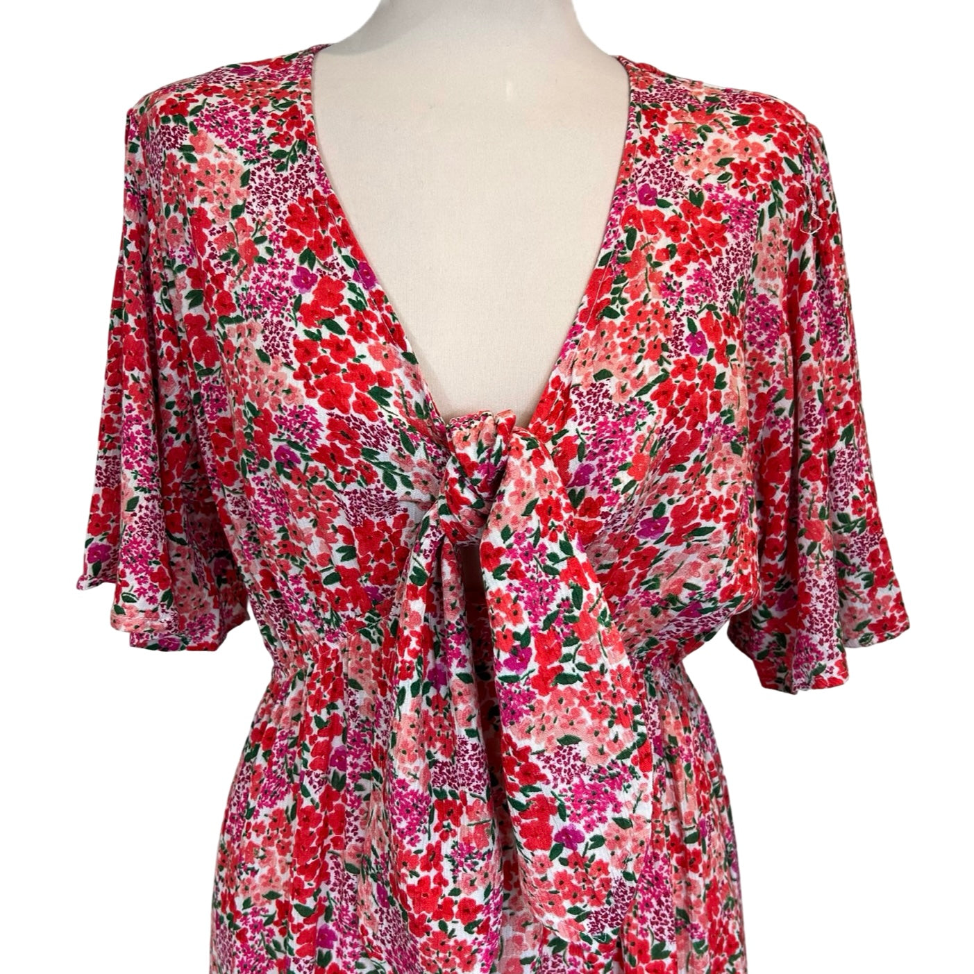 Aurora Floral Tie Front Maxi Dress