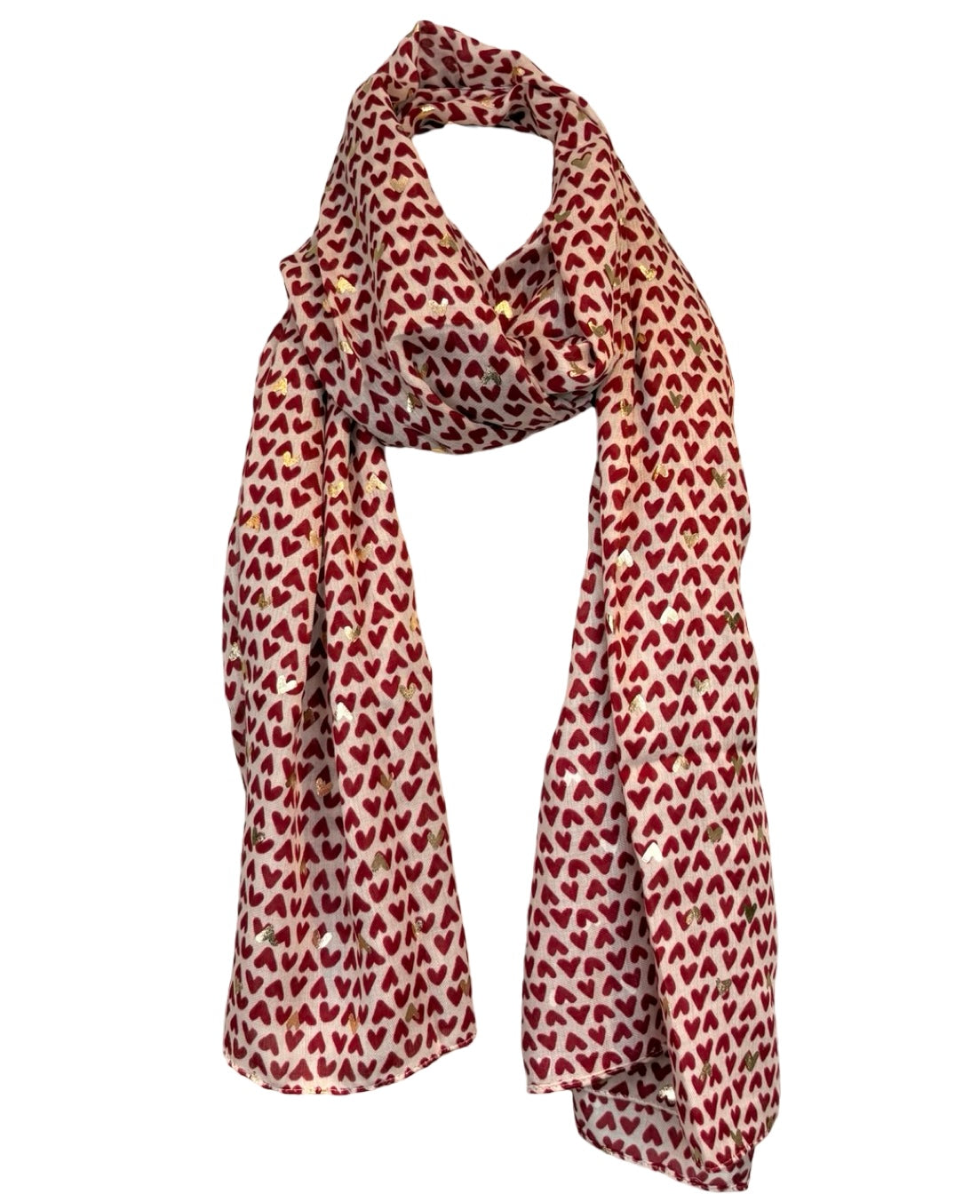 Mid Weight Ditsy Heart Scarf