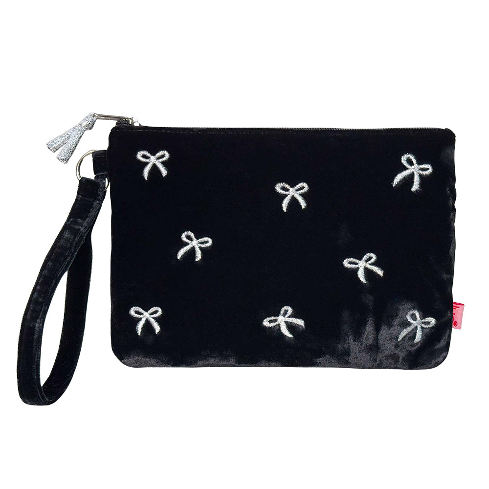 Embroidered Bows Wrist Purse