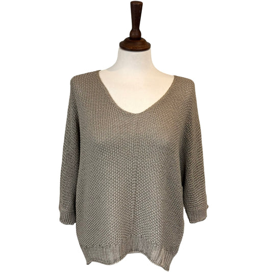 Elsie Mesh Three Quarter Sleeve Top
