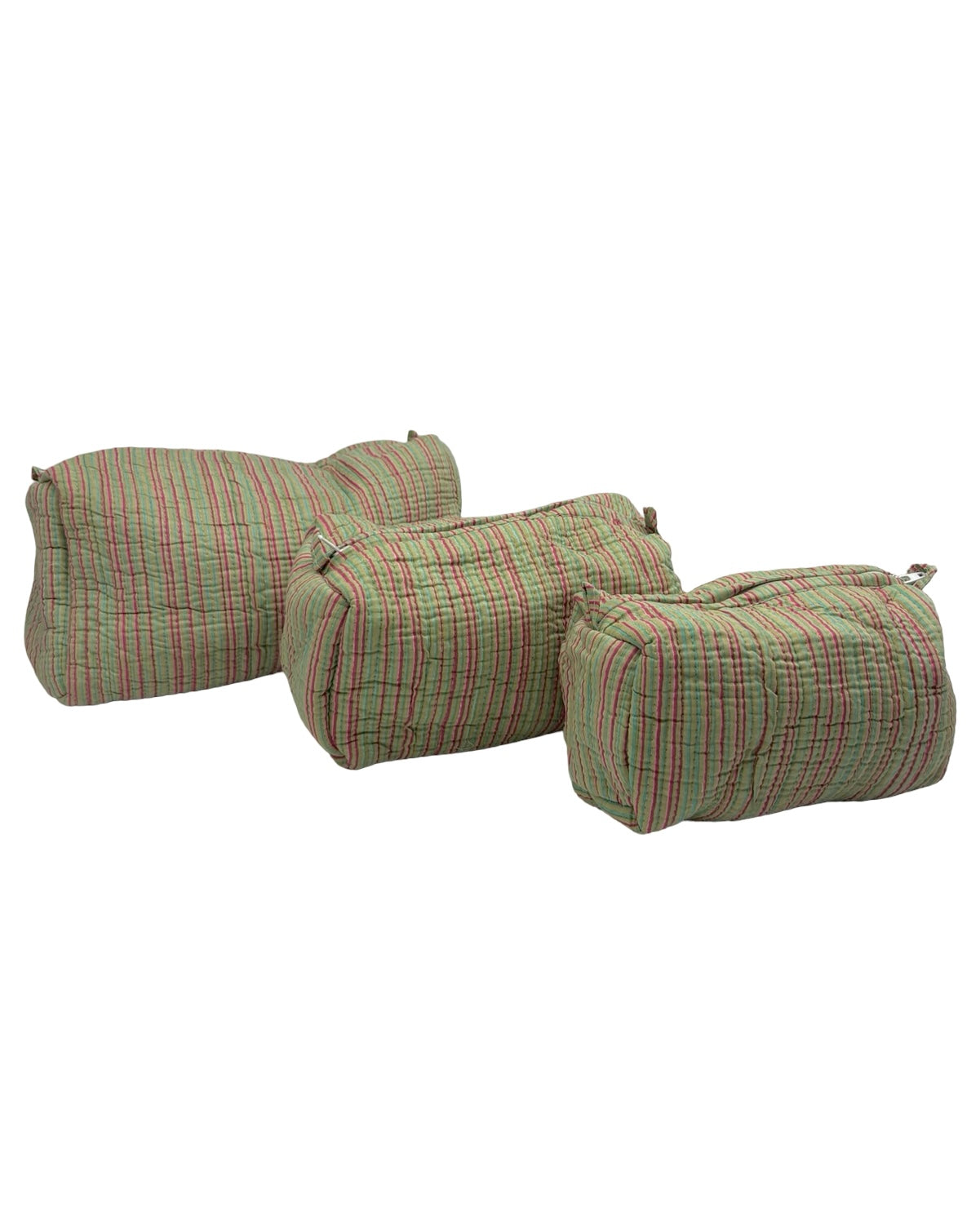 Stripe Block Print Trio Of Cosmetic Bags