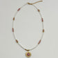 Multi Bead & Oval Ribbed Pendent Necklace