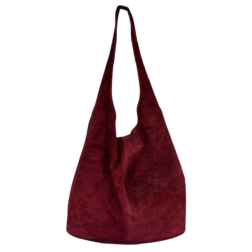 Suede Leather Slouchy Handbag