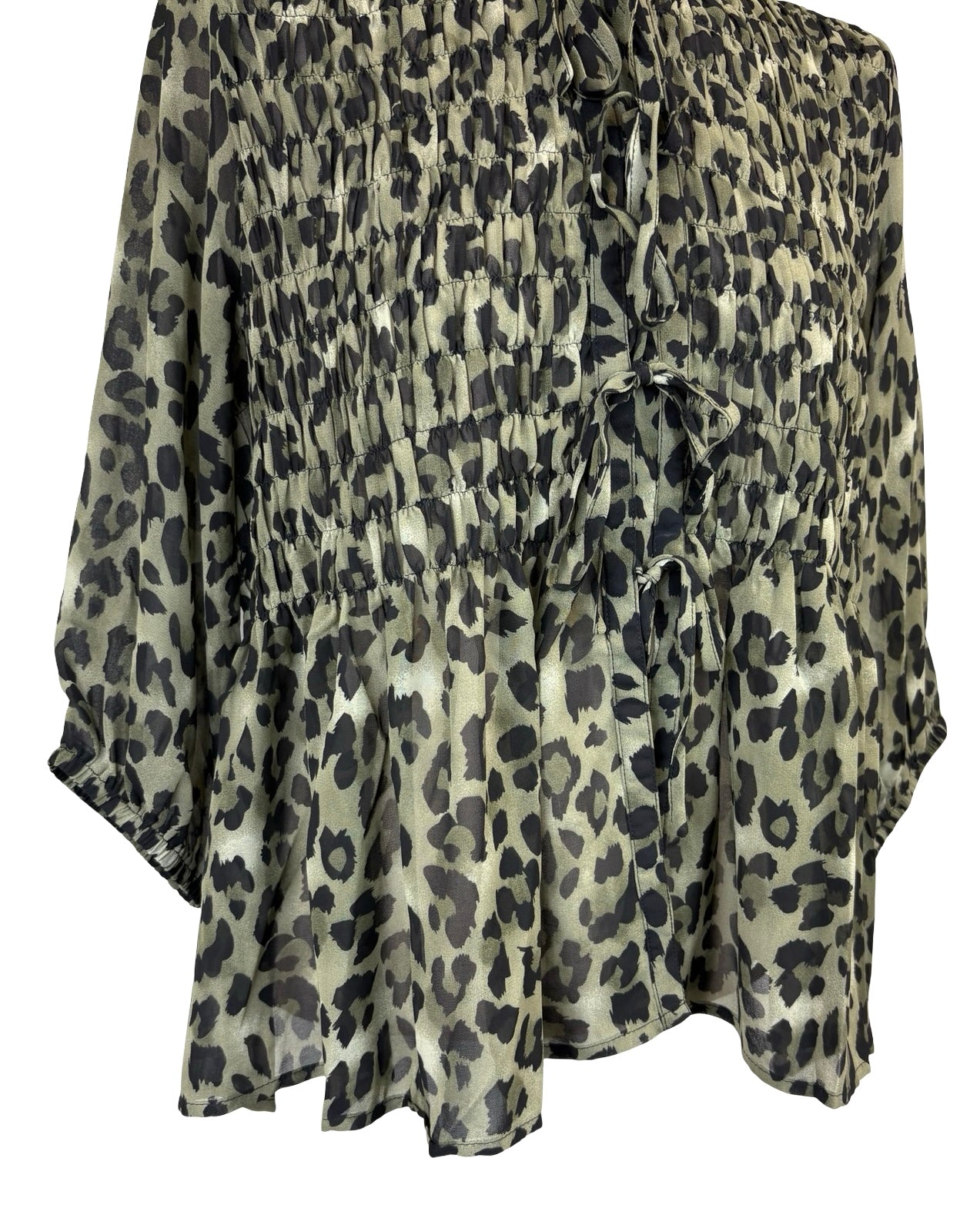 Angel Leopard Tie Front Blouse