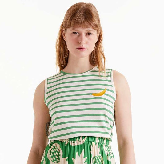 Isabella Sleeveless Stripe T Shirt