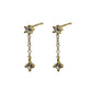Gold Drop Stud With Clear Cubic Zirconia