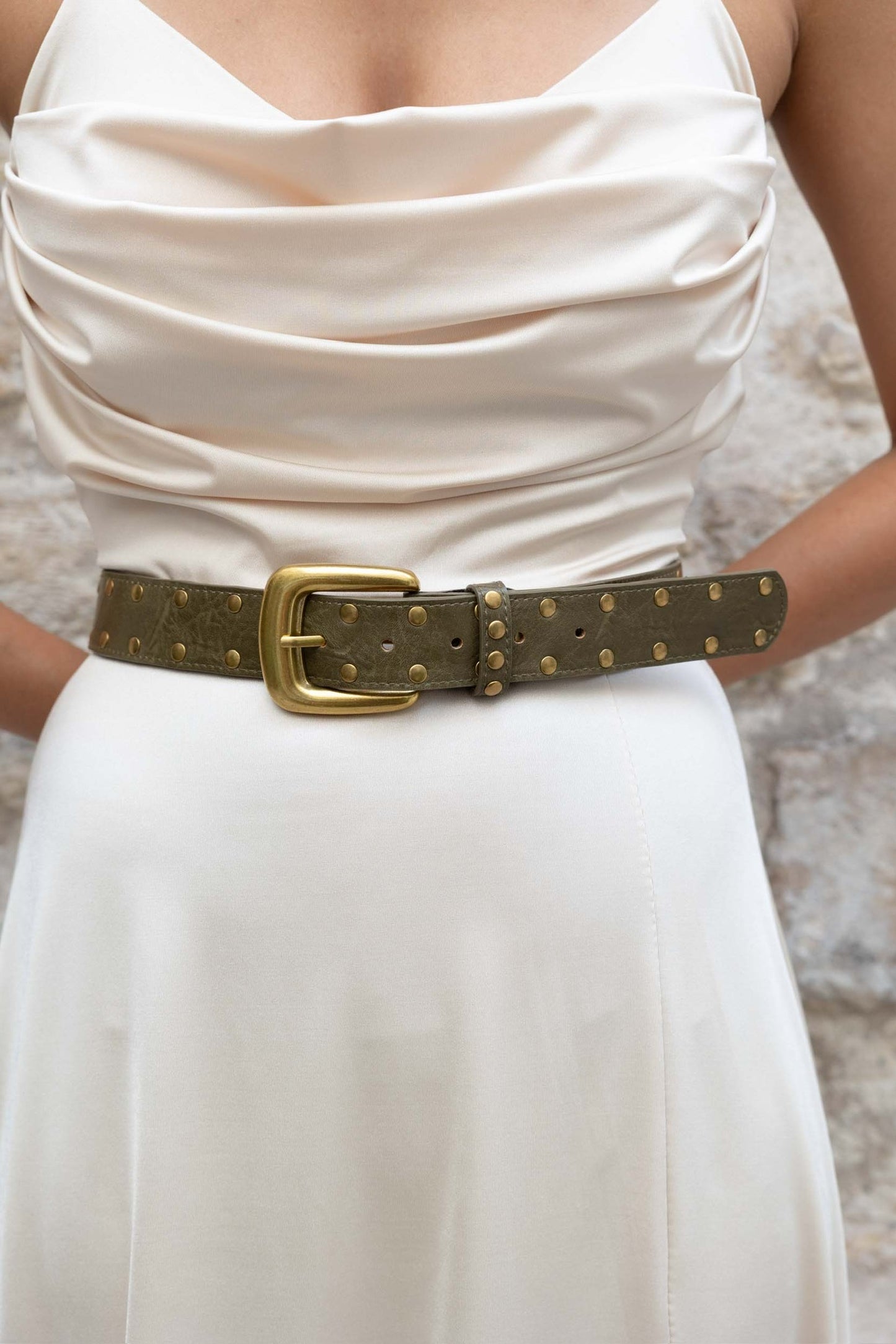 Multi Studded Gold Buckle Belt