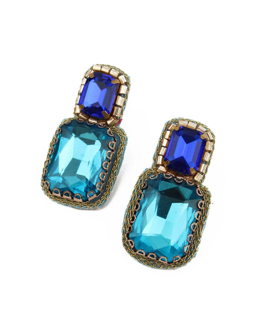 Blue Double Drop Earrings