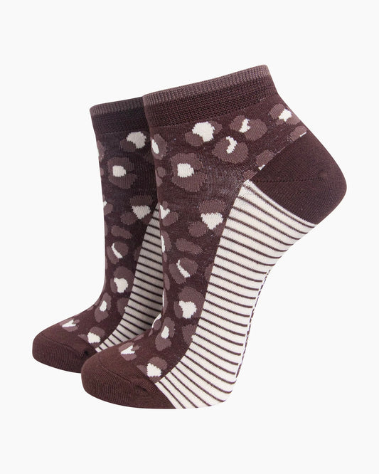 Bamboo Leopard Trainer Socks