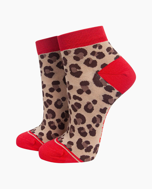Bamboo Leopard Trainer Socks