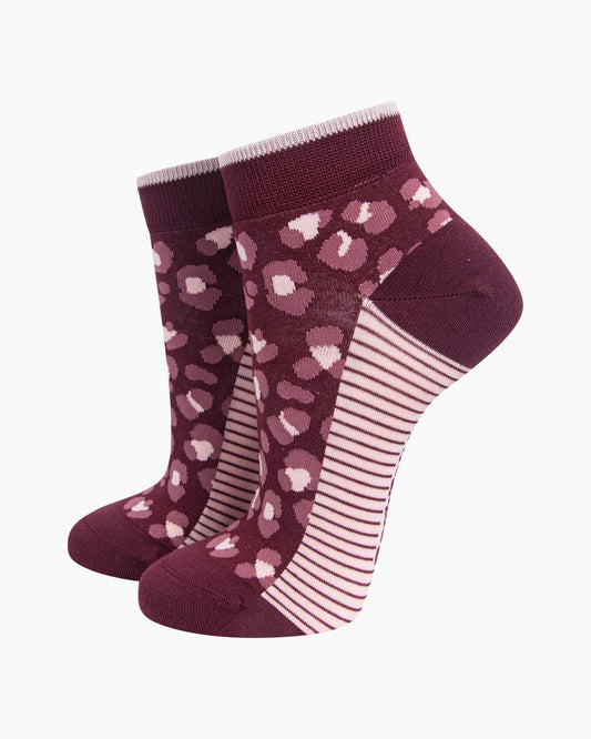 Bamboo Leopard Trainer Socks