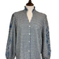 Elyna Gingham Floral Embroidered Sleeve Blouse