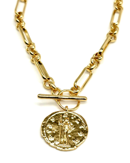 T Bar Coin Necklace