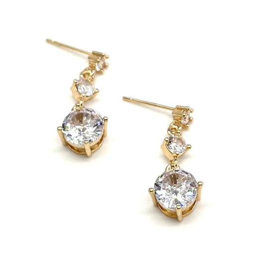Crystal Trilogy Drop Earrings