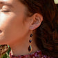 Burgundy Three Drop Earrings