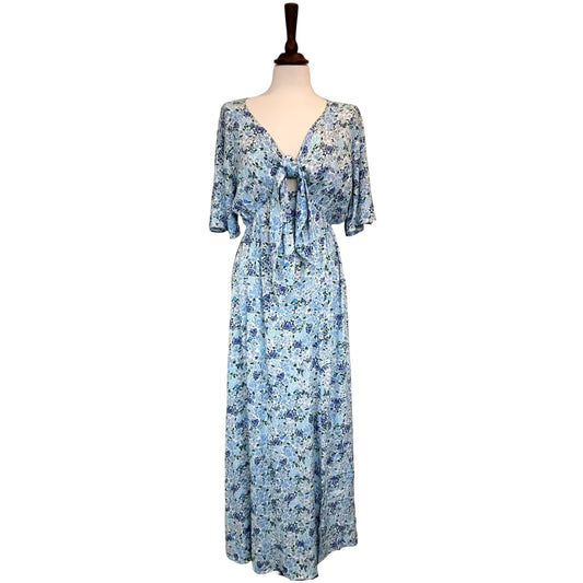 Aurora Floral Tie Front Maxi Dress