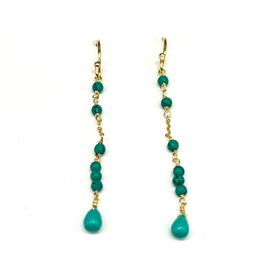 Chain and Stone Drop Earrings
