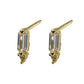 Gold Rectangle Cubic Zirconia Studs