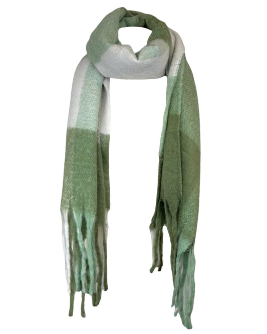Thick Check Tassel Scarf