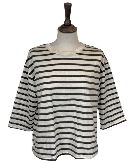 Aurelia Three Quarter Sleeve Stripe Top