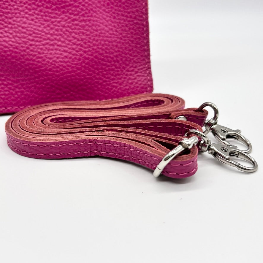Leather Popper Phone Pouch Crossbody Bag