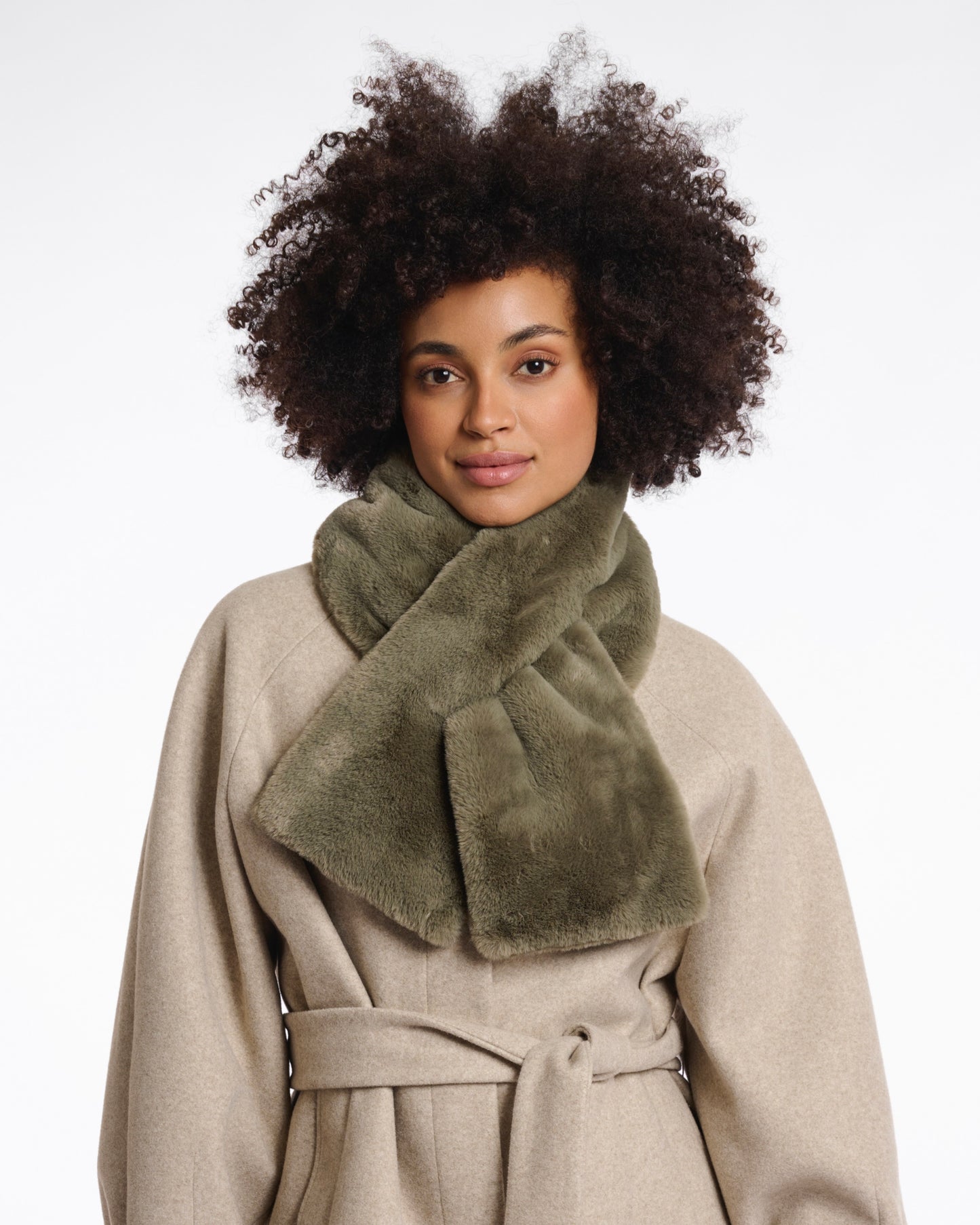 Rino & Pelle Stip Faux Fur Scarf