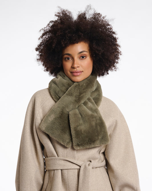 Rino & Pelle Stip Faux Fur Scarf