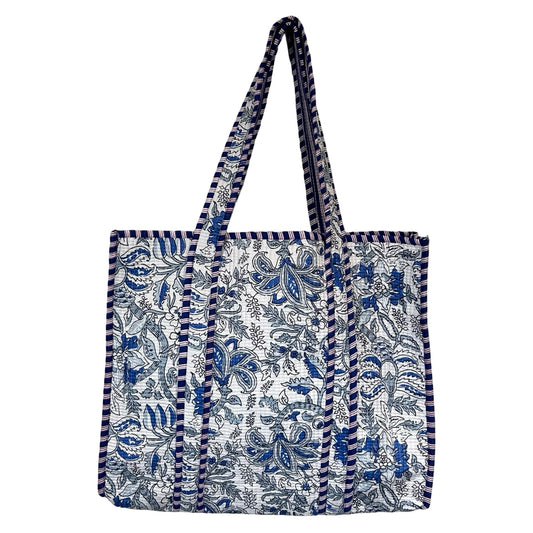 Amarylis Block Print Tote Bag