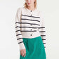 Compania Fantastica Blanca Stripe Cardigan