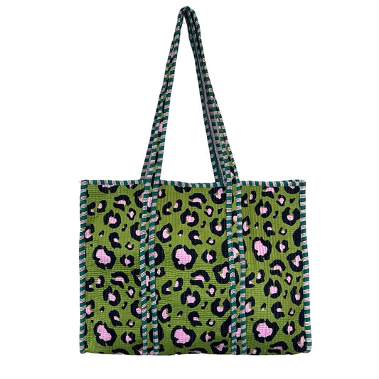 Leopard Block Print Tote Bag