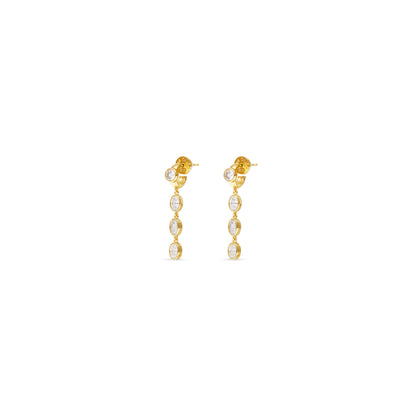 Talis Chains CZ Three Drop Huggies